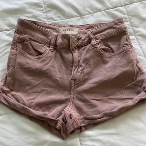 Pacsun Mauve Super Stretch Shortie Denim Shorts